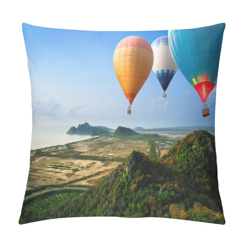 Personality  Hot Air Balloons Floating Up To The Sky Pillow Covers