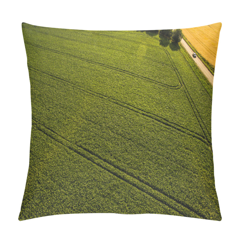 Personality  Farmland From Above - Aerial Image Of A Lush Green Filed Pillow Covers