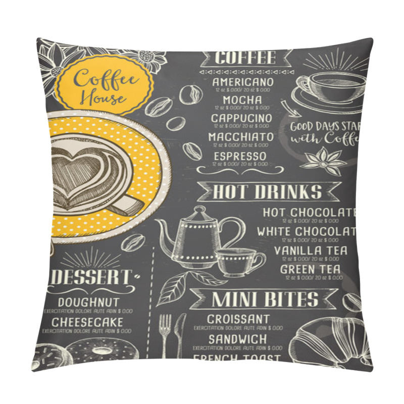 Personality  Coffee Restaurant Cafe Menu Pillow Covers