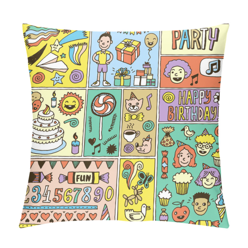 Personality  Happy Birthday Banner Cards Set Pillow Covers