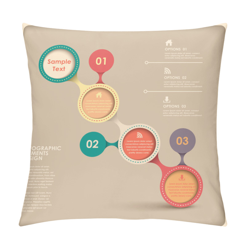 Personality  Abstract Flow Chart Infographics Pillow Covers