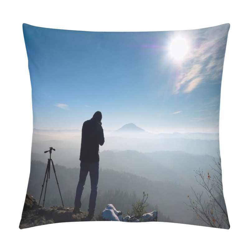 Personality  Photographer Takes Picture Of Freeze Autumnal Landscape  Pillow Covers