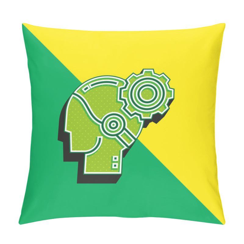 Personality  AI Green And Yellow Modern 3d Vector Icon Logo Pillow Covers