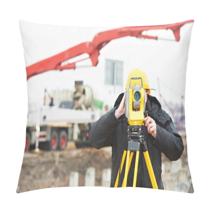 Personality  Surveyor Works With Theodolite Pillow Covers