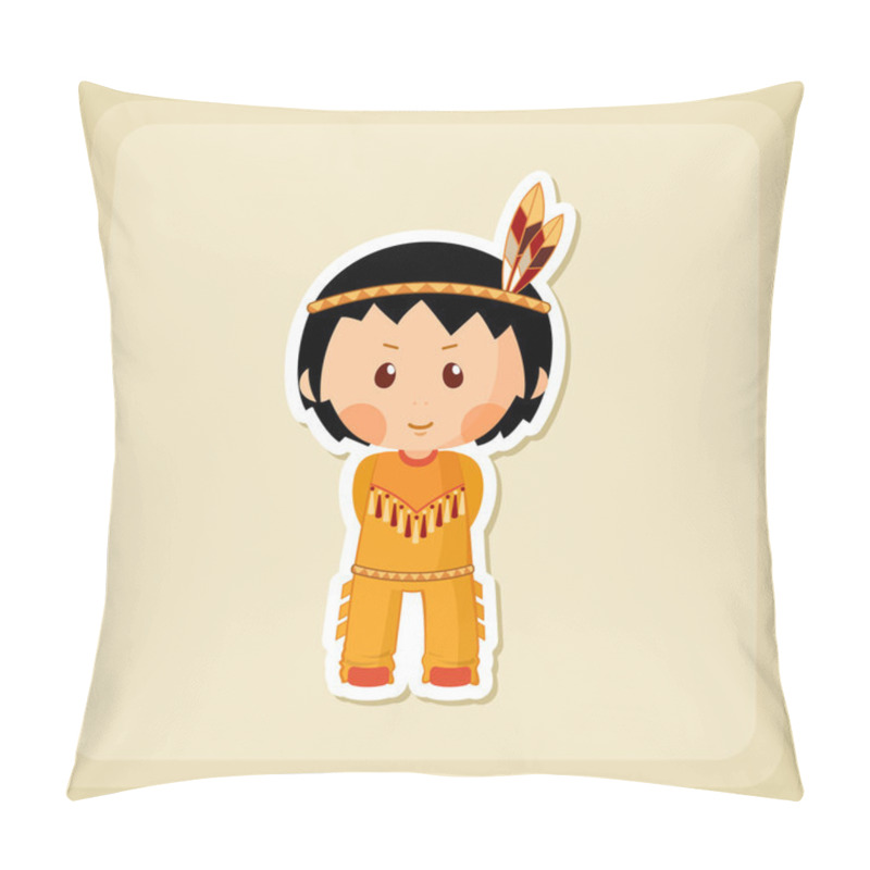 Personality  American Indian Children Icon, Thanksgiving Day Pillow Covers