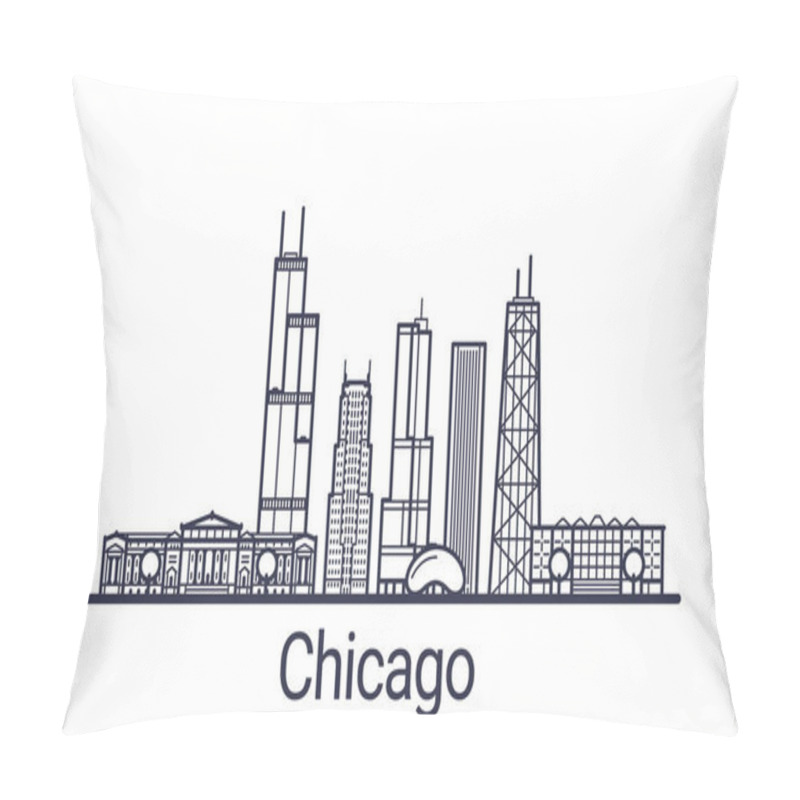 Personality  Outline Chicago Banner Pillow Covers