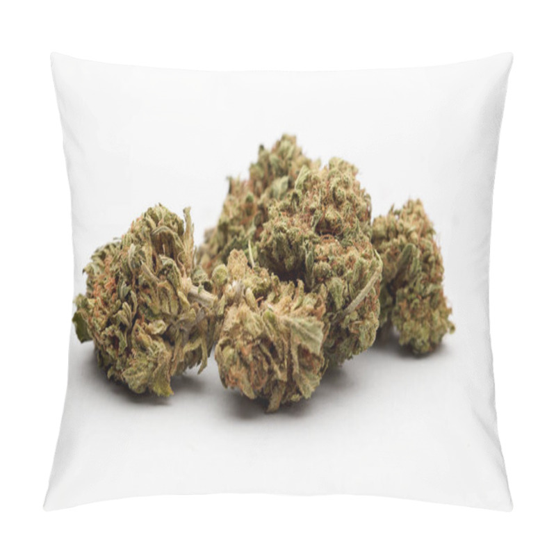 Personality  Set Of Marijuana, Buds, On White Background Pillow Covers