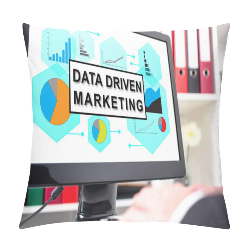 Personality  Data Driven Marketing Concept On A Computer Screen Pillow Covers