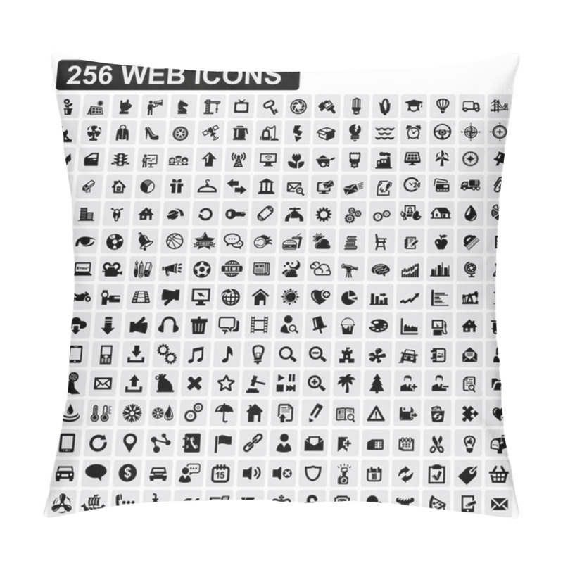 Personality  256 Web Icons Pillow Covers