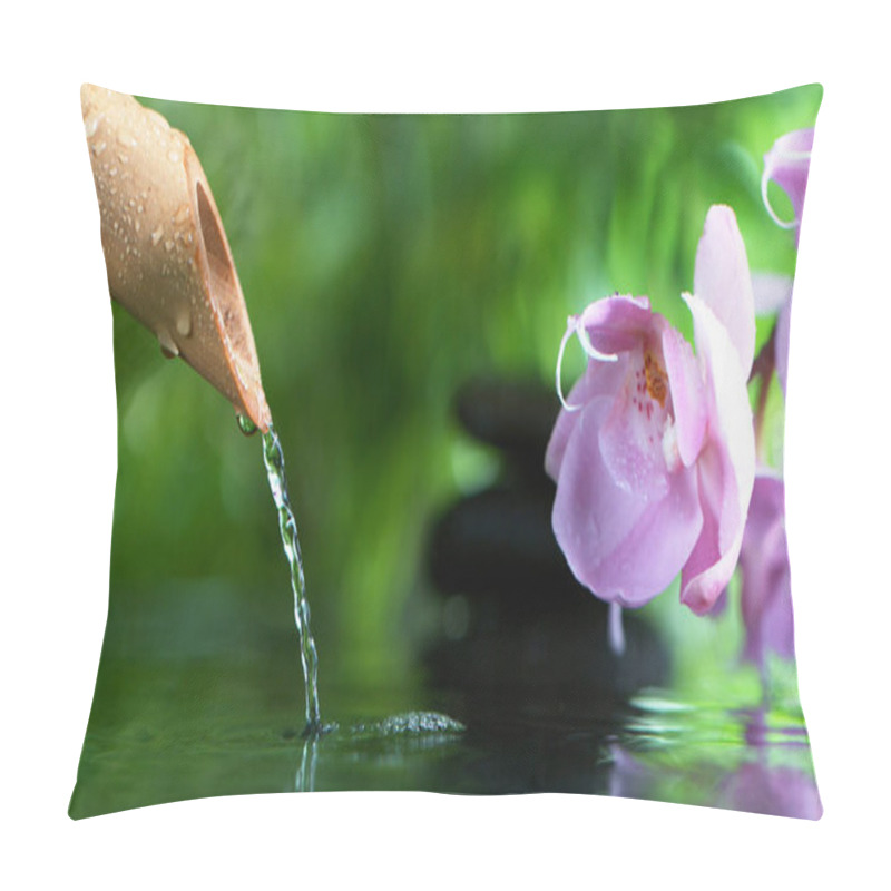 Personality  A Stream Of Water Flowing Out Of Bamboo Tube Pillow Covers