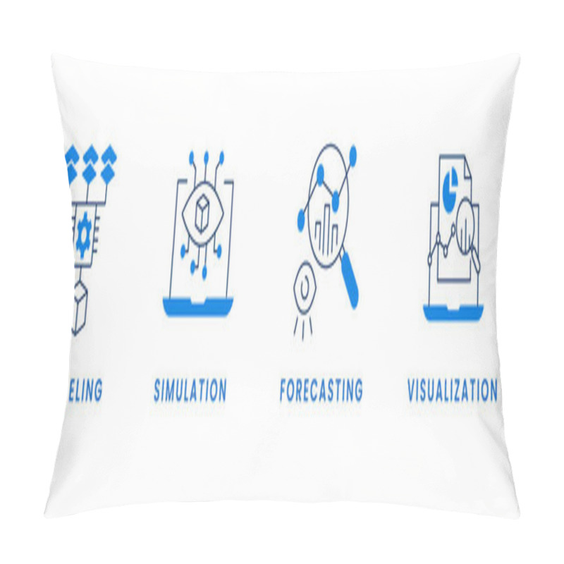 Personality  Empowering Decisions. Modeling, Visualization, Simulation, Forecasting. Data Driven Decision Making. A Comprehensive Toolkit. Vector Editable Stroke And Colors. Pillow Covers