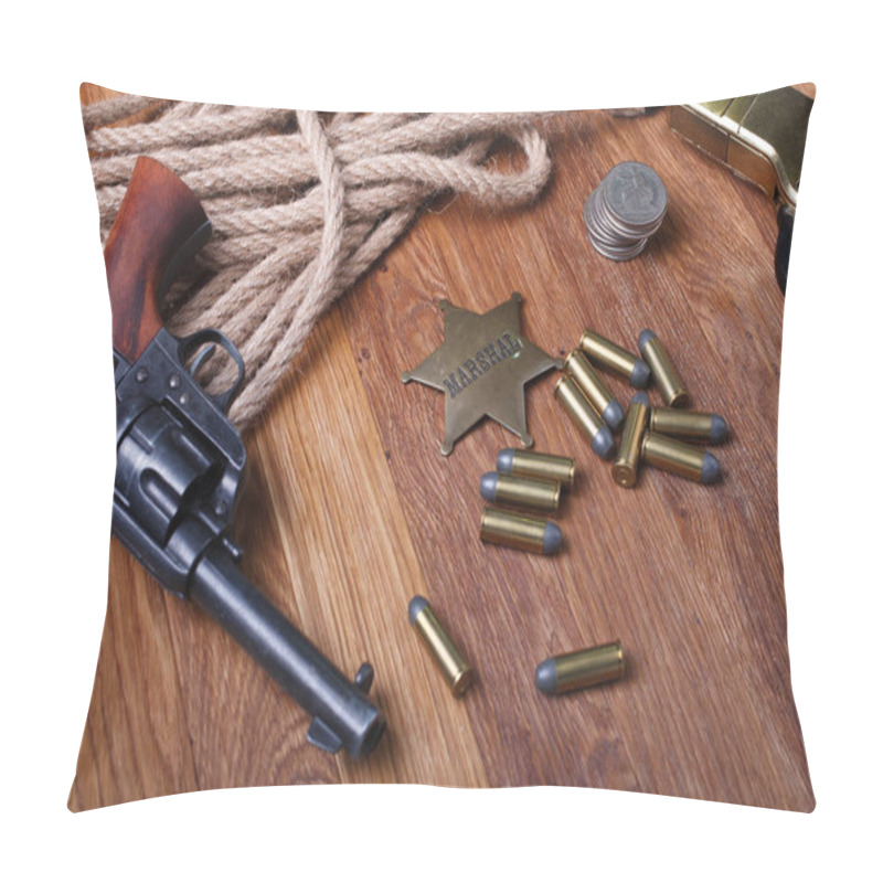 Personality  Wild West Gun, Ammunition And U.S. Marshal Badge Pillow Covers