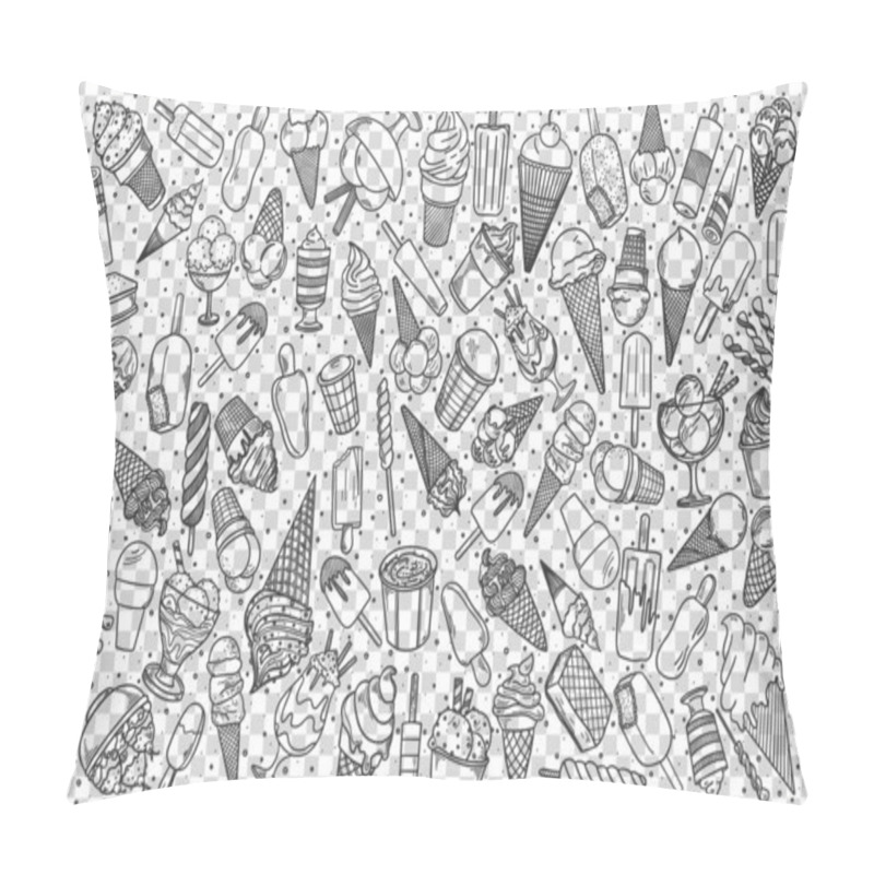 Personality  Ice Cream Doodle Set Pillow Covers