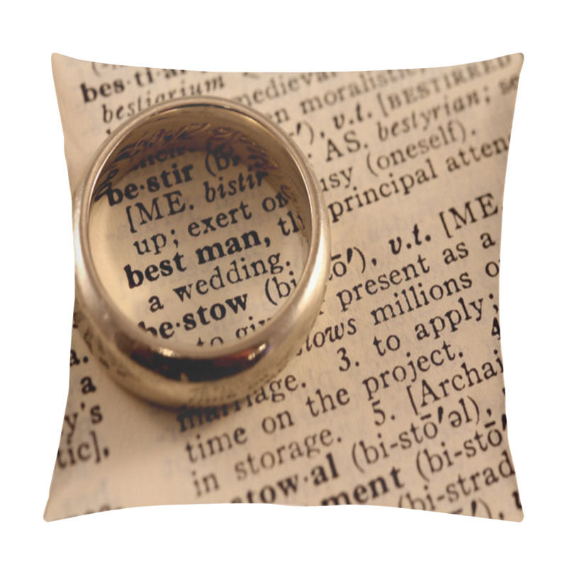 Personality  Best Man Text With Wedding Band Pillow Covers