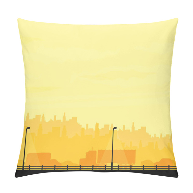 Personality  Vector Illustration Of Urban City Pillow Covers