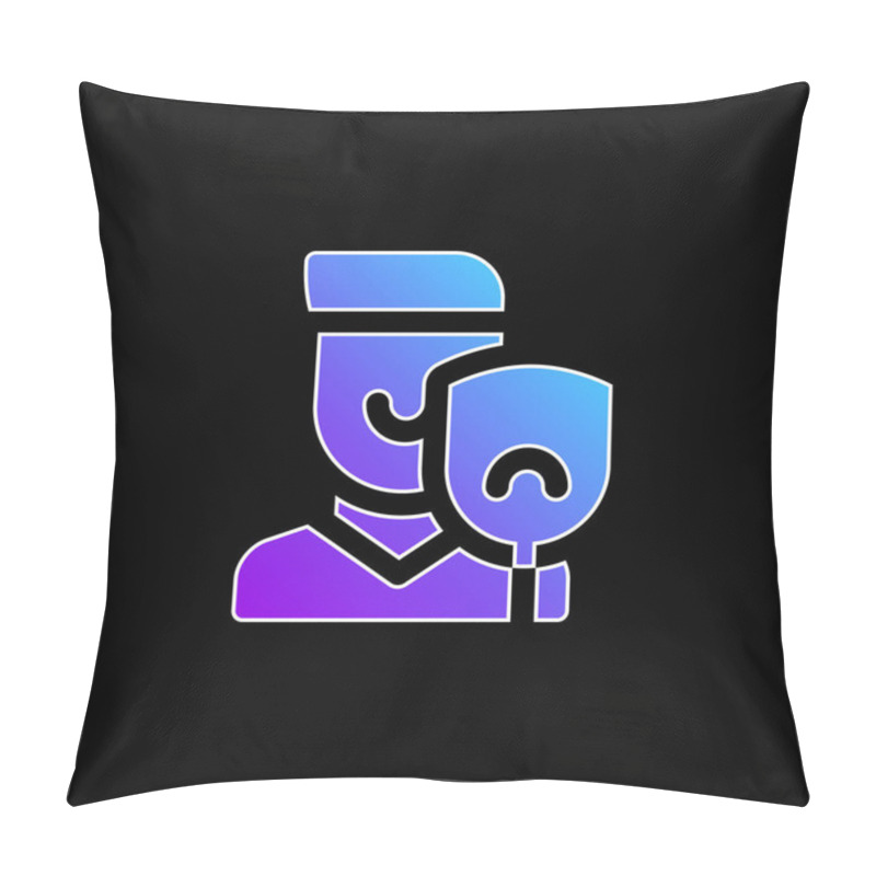 Personality  Acting Blue Gradient Vector Icon Pillow Covers