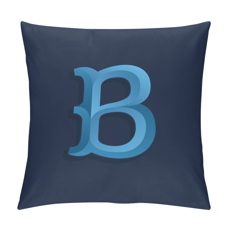 Personality  B Letter Logo In Retro Marine Style.  Pillow Covers