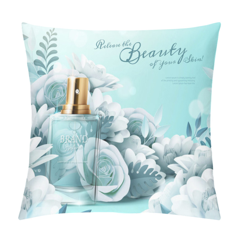 Personality  Perfume Ads With Paper Flowers Pillow Covers