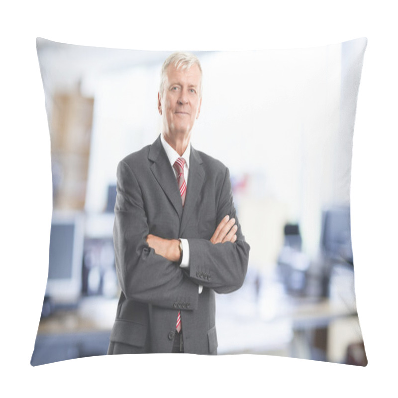 Personality  Senior Businessman Portrait  Pillow Covers