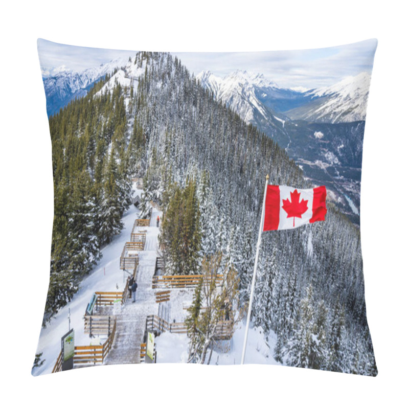 Personality  Sulphur Mountain Trail, Wooden Stairs And Boardwalks Along The Summit. Banff National Park, Canadian Rockies. AB, Canada Pillow Covers