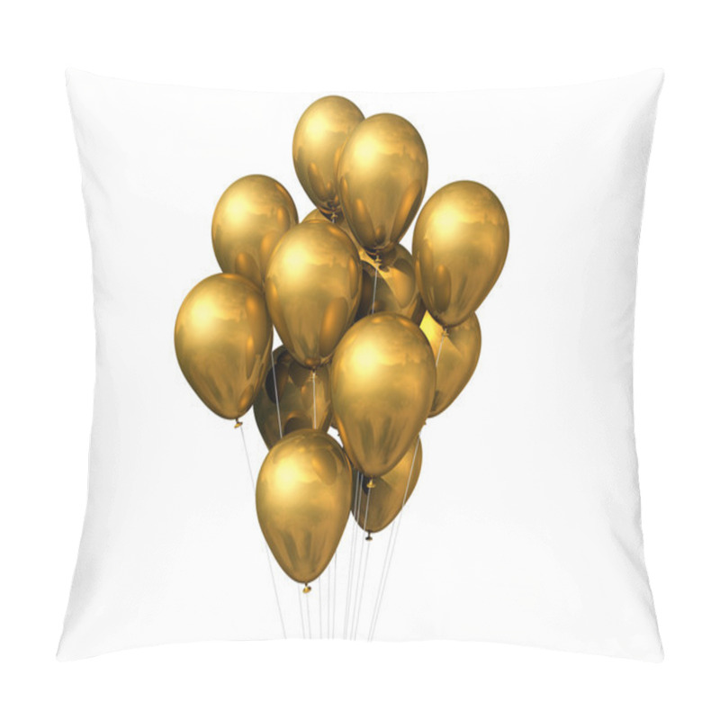 Personality  Gold Balloons Isolated On White Pillow Covers