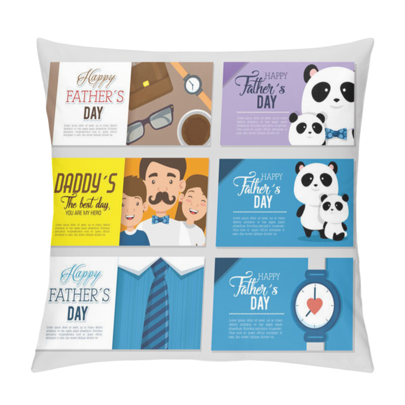 Personality  Best Father With Daughter And Son Avatars Pillow Covers