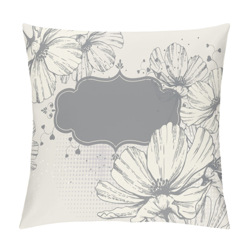 Personality  Frame With A Blooming Flower And Heart Pillow Covers