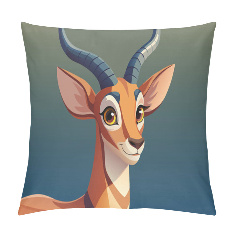 Personality  Cute Antelope With Big Eyes And Striped Legs In Cartoon Style Pillow Covers