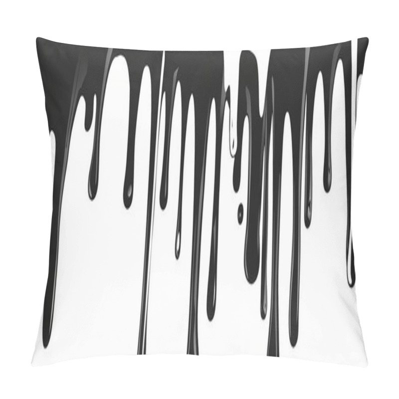 Personality  Bold Black And White Dripping Paint Illustration High Contrast Design Element Pillow Covers