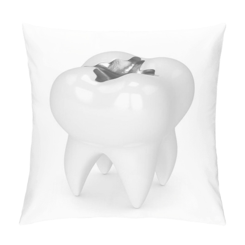 Personality  3d Render Of Tooth With Dental Amalgam Filling Pillow Covers