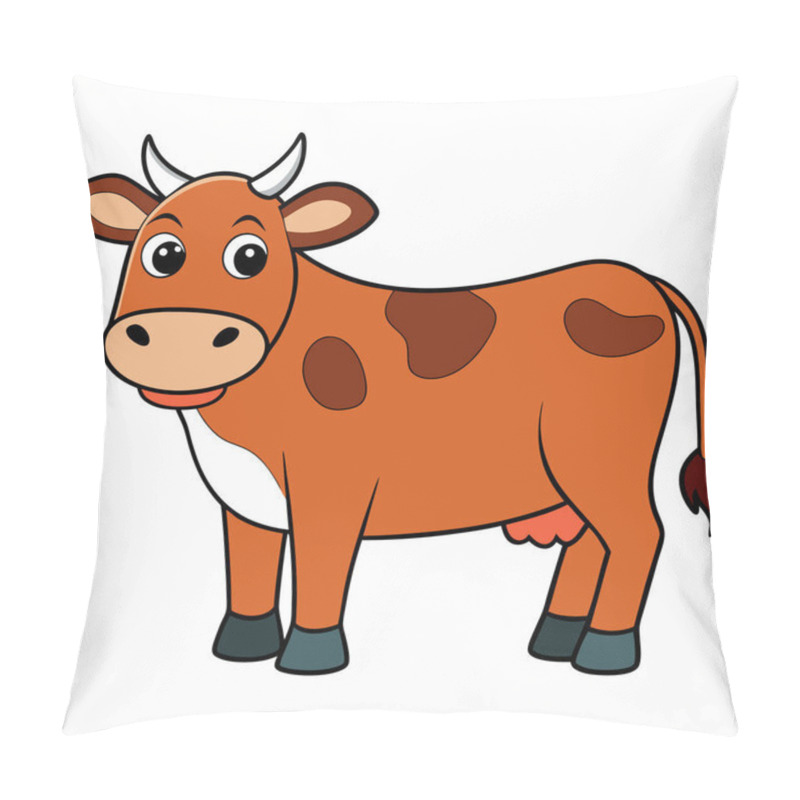 Personality  Ungulates Flat Vector Illustration Style On White Background Pillow Covers