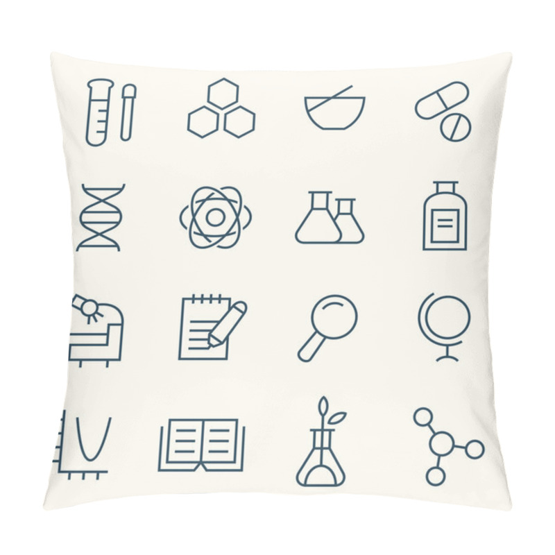 Personality  Science Theme Icons Pillow Covers