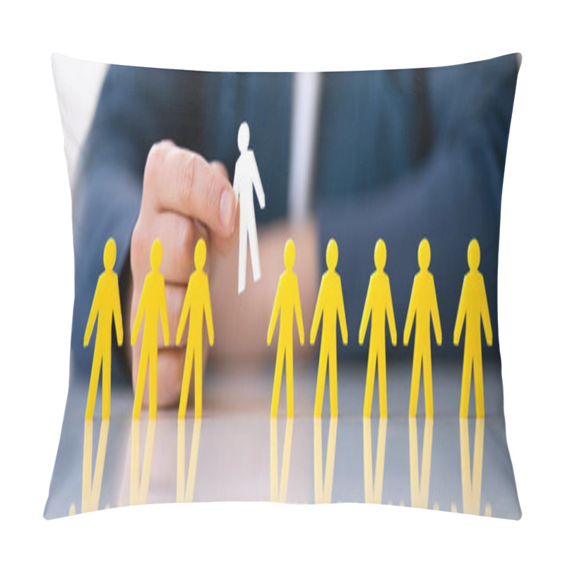 Personality  Ideal Client Or Job Candidate. Recruitment And Profile Selection Concept Pillow Covers