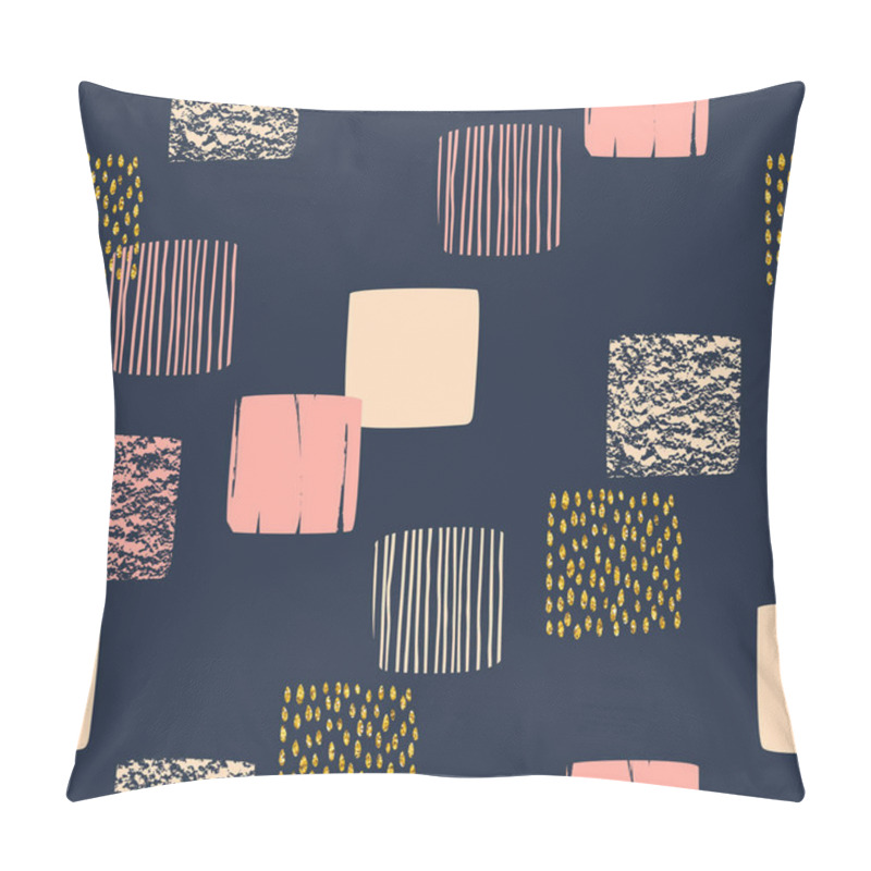 Personality  Abstract Geometric Seamless Pattern With Squares. Modern Design Pillow Covers