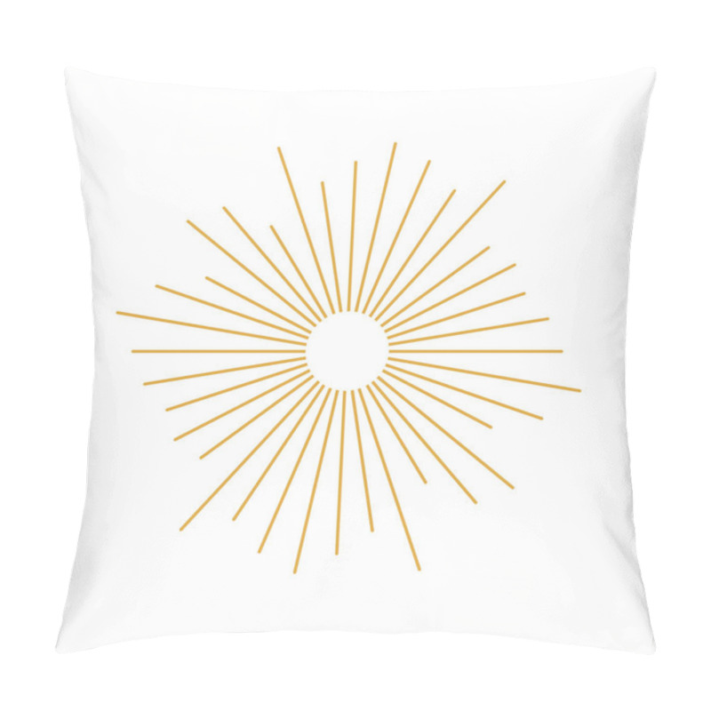 Personality  Sunburst Circle White Background Isolated Stock Vector Pillow Covers