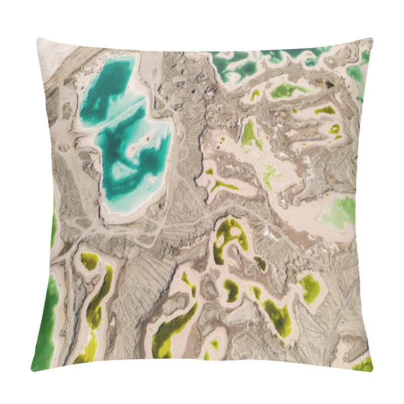 Personality  Aerial Of Salt Lakes, Natural Landscape. Photo In Qinghai, China. Pillow Covers