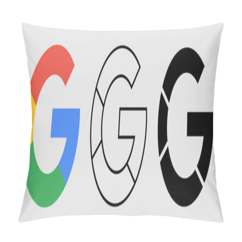 Personality  Social Media Icon Set For Google In Different Style Pillow Covers