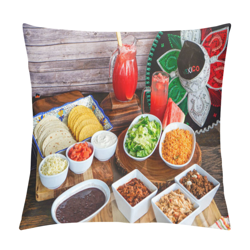 Personality  Preperation Of Fresh Spanish Mexican Food With Lots Of Veggies Pillow Covers