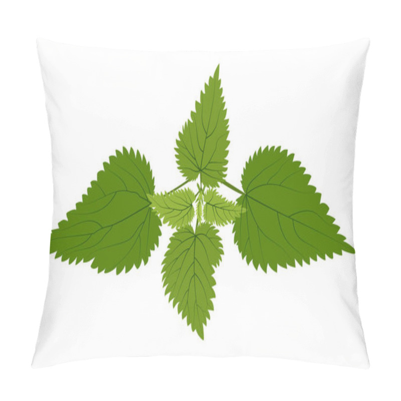 Personality  Medical Herb Burning Nettle Bush On A White Background With Streaks Pillow Covers