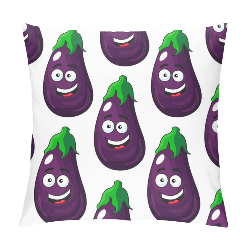 Personality  Happy Eggplant Or Aubergine Seamless Pattern Pillow Covers