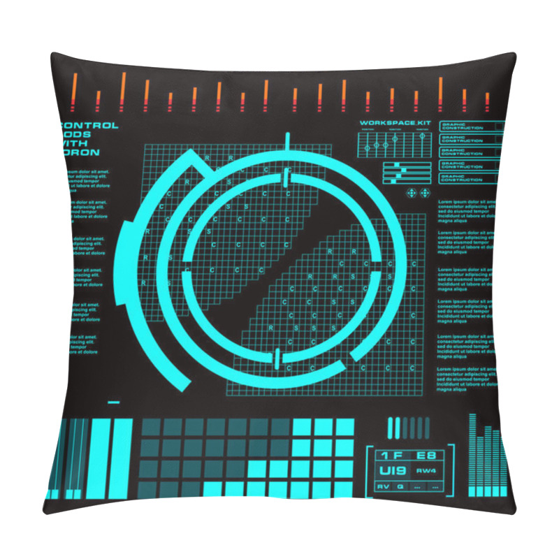 Personality  Atomic Reactor Futuristic Virtual Graphic Touch User Interface Pillow Covers