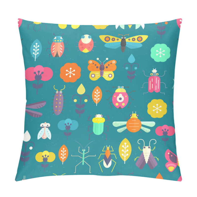 Personality  Pattern With Bugs And Insects Pillow Covers