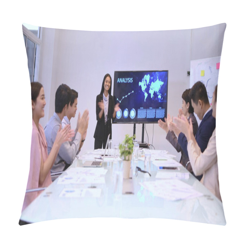 Personality  Business Concepts. Young Business Women Are Meeting Successful P Pillow Covers