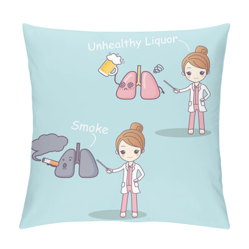 Personality  Cute Cartoon Doctor And Lung Pillow Covers