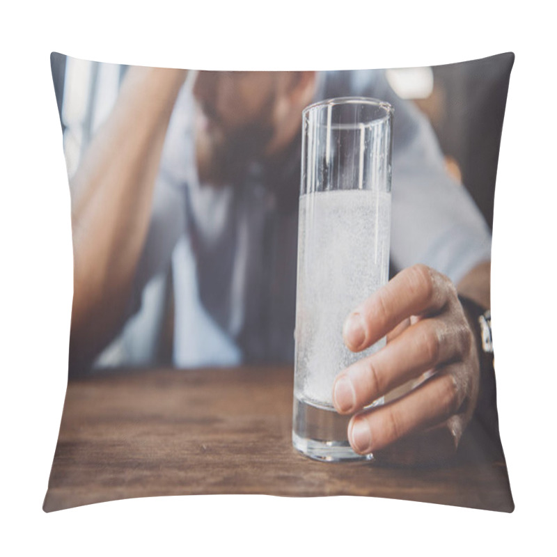 Personality  Man With Hangover With Medicines Pillow Covers