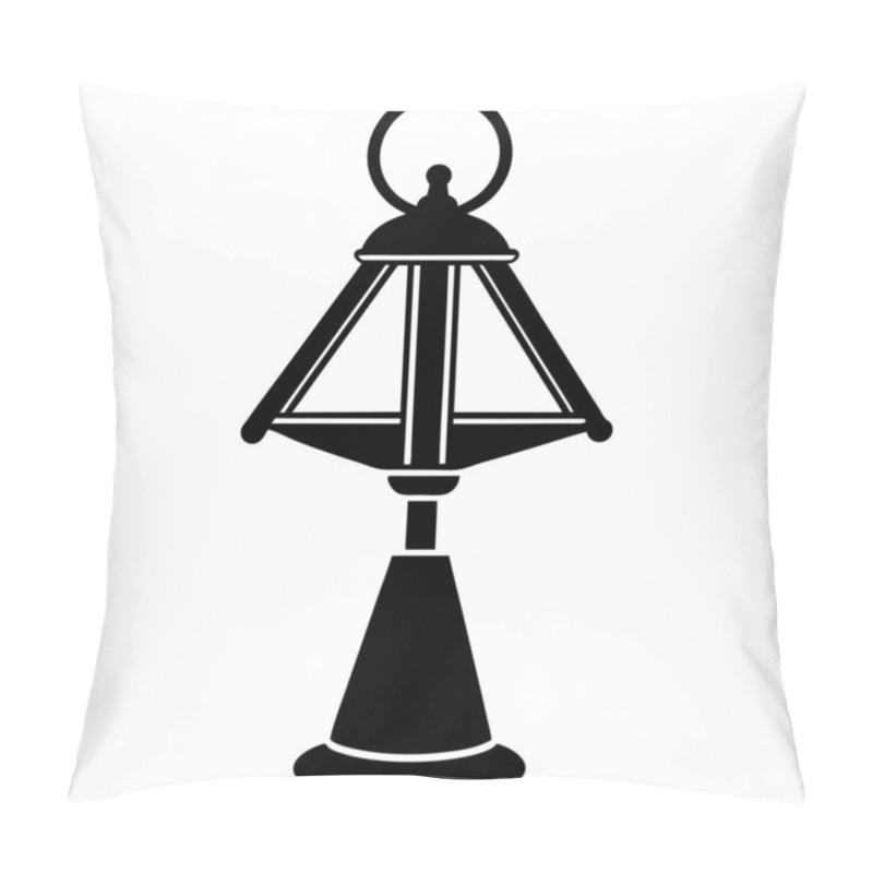 Personality  Simple Black And White Illustration Of A Classic Street Lamp Vector Art Design Pillow Covers