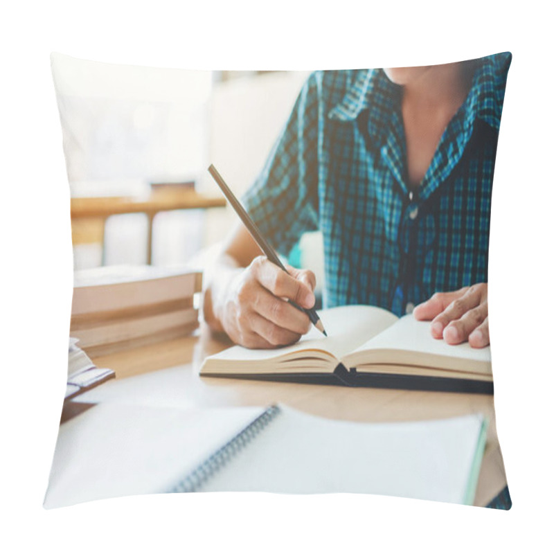 Personality  High School Or College Student Studying And Reading Together In  Pillow Covers