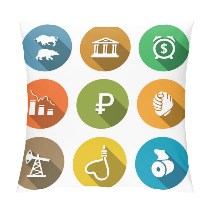 Personality  Currency Devaluation Icons Set Pillow Covers