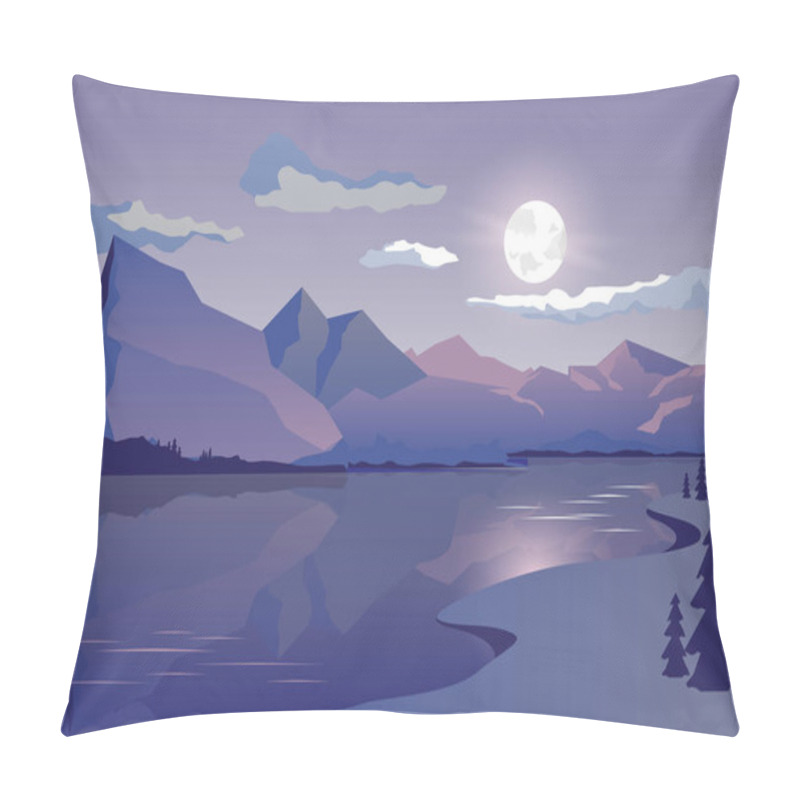 Personality  Mountain Landscape With Lake And Forest Pillow Covers