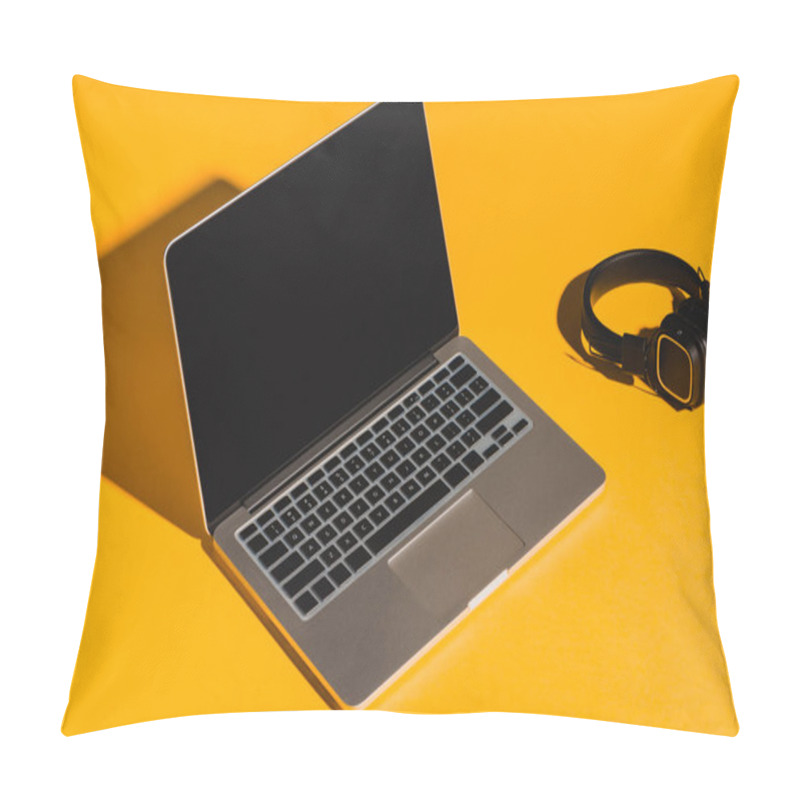 Personality  Headphones And Laptop With Blank Screen Pillow Covers